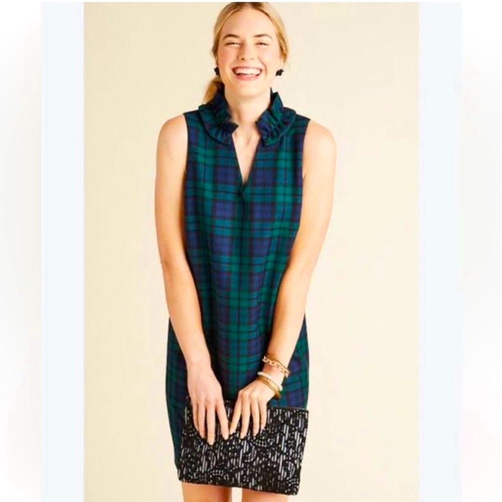 Vineyard Vines Blue and Green Asymmetrical Dress